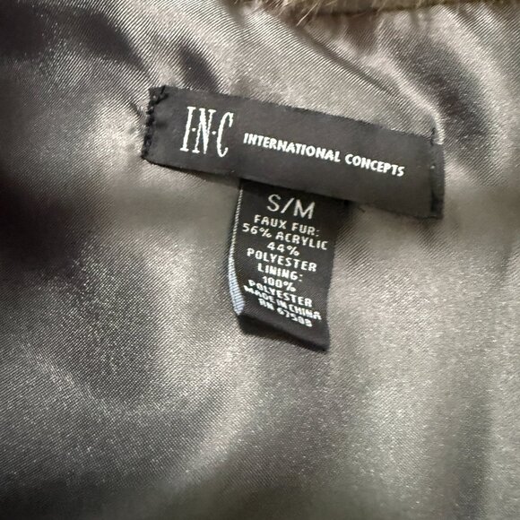 Women INC International Concepts Ombre Faux Fur Vest in Smoky Taupe Size S/M - Picture 3 of 6